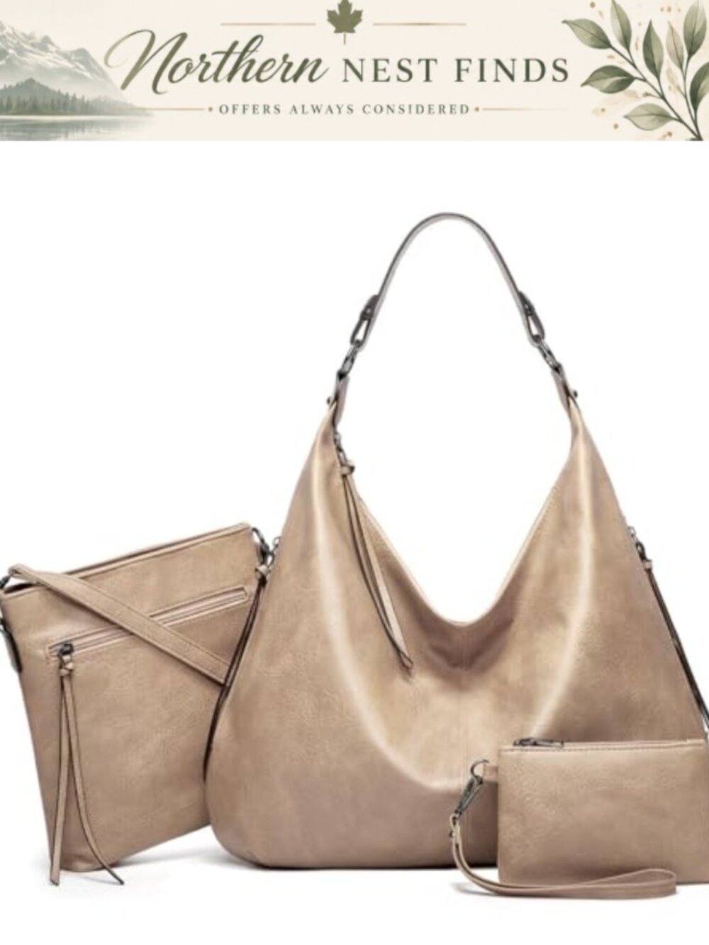 PU Leather Tote Bag Hobo Handbag Crossbody Purse Adjustable Strap Work Travel